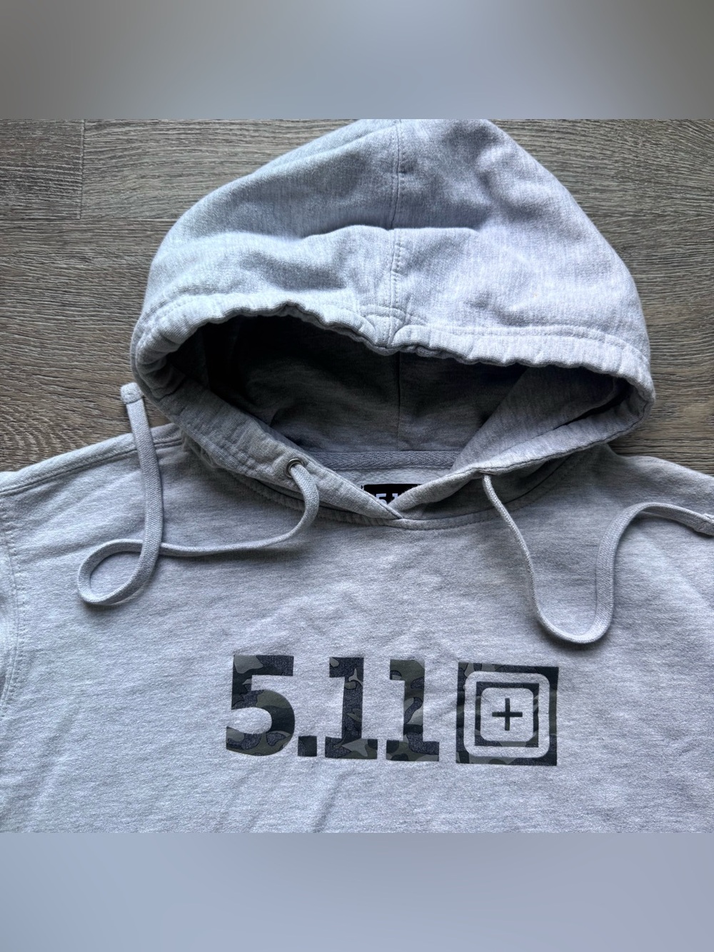 5.11 Tactical Gray and Black Logo Hoodie Med Gray